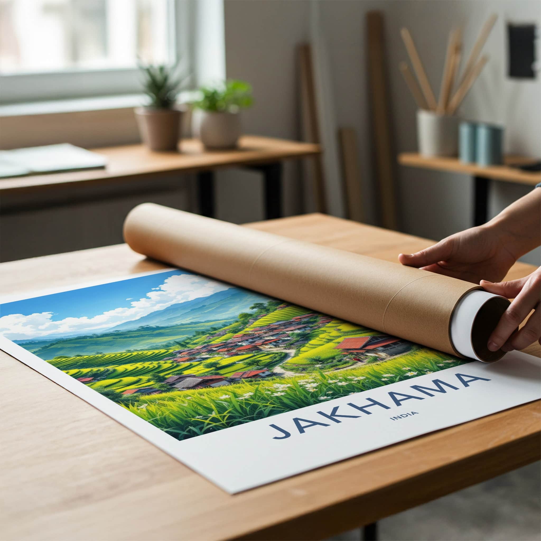 Jakhama Poster - India Art Print - Nagaland Terraced Rice Fields Gallery Art