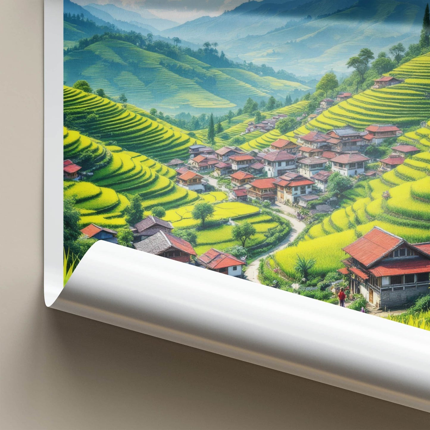 Jakhama Poster - India Art Print - Nagaland Terraced Rice Fields Gallery Art