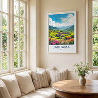 Jakhama Poster - India Travel Art - Nagaland Terraced Valley Village Home Decor