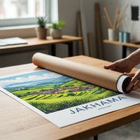 Jakhama Poster - India Travel Art - Nagaland Village Rice Terraces Home Decor