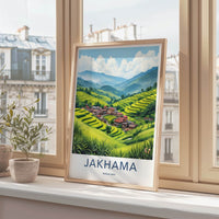 Jakhama Poster - India Travel Art - Nagaland Village Rice Terraces Home Decor