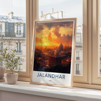 Jalandhar Poster - India Art Print - Punjab City Sunset Glow Wall Decor
