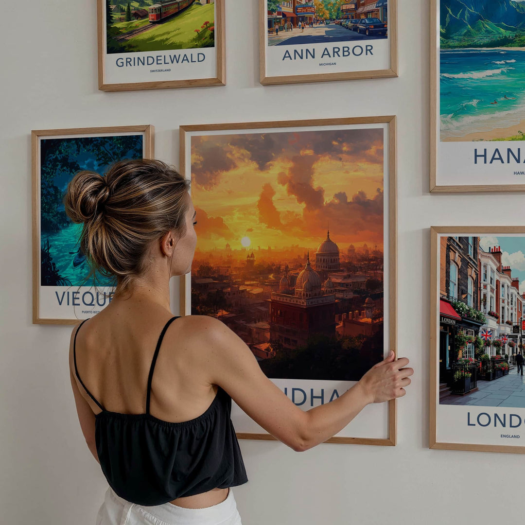 Jalandhar Poster - India Art Print - Punjab City Sunset Glow Wall Decor
