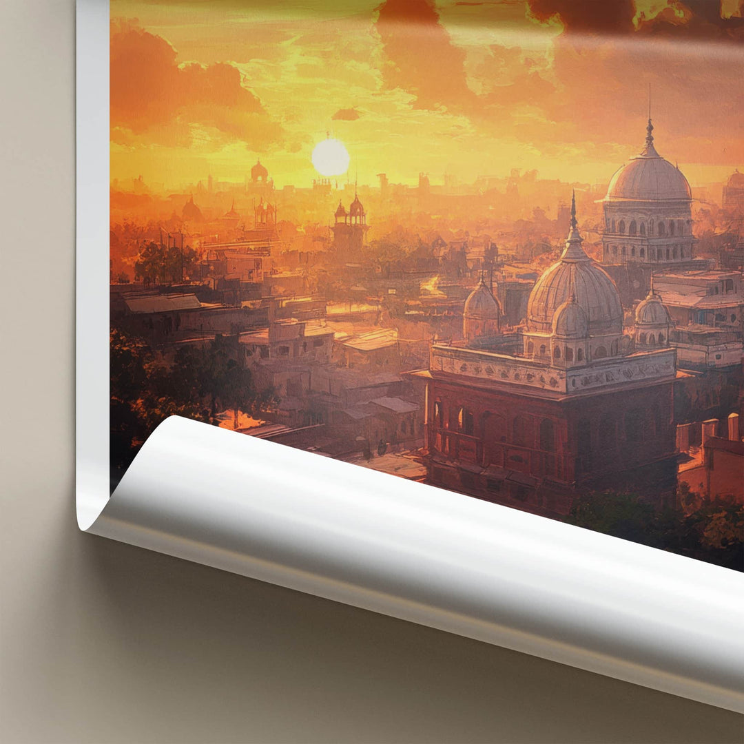 Jalandhar Poster - India Art Print - Punjab City Sunset Glow Wall Decor