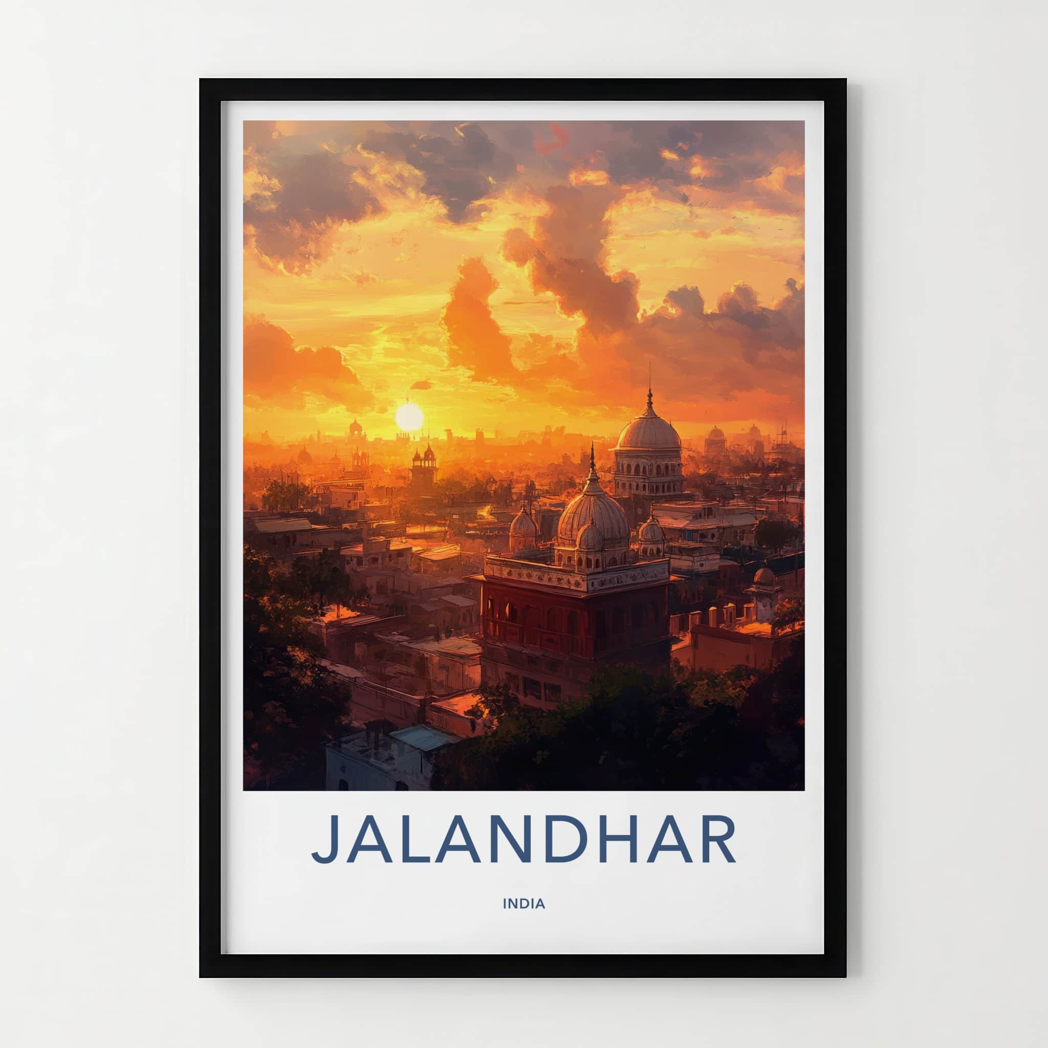 Jalandhar Poster - India Art Print - Punjab City Sunset Glow Wall Decor