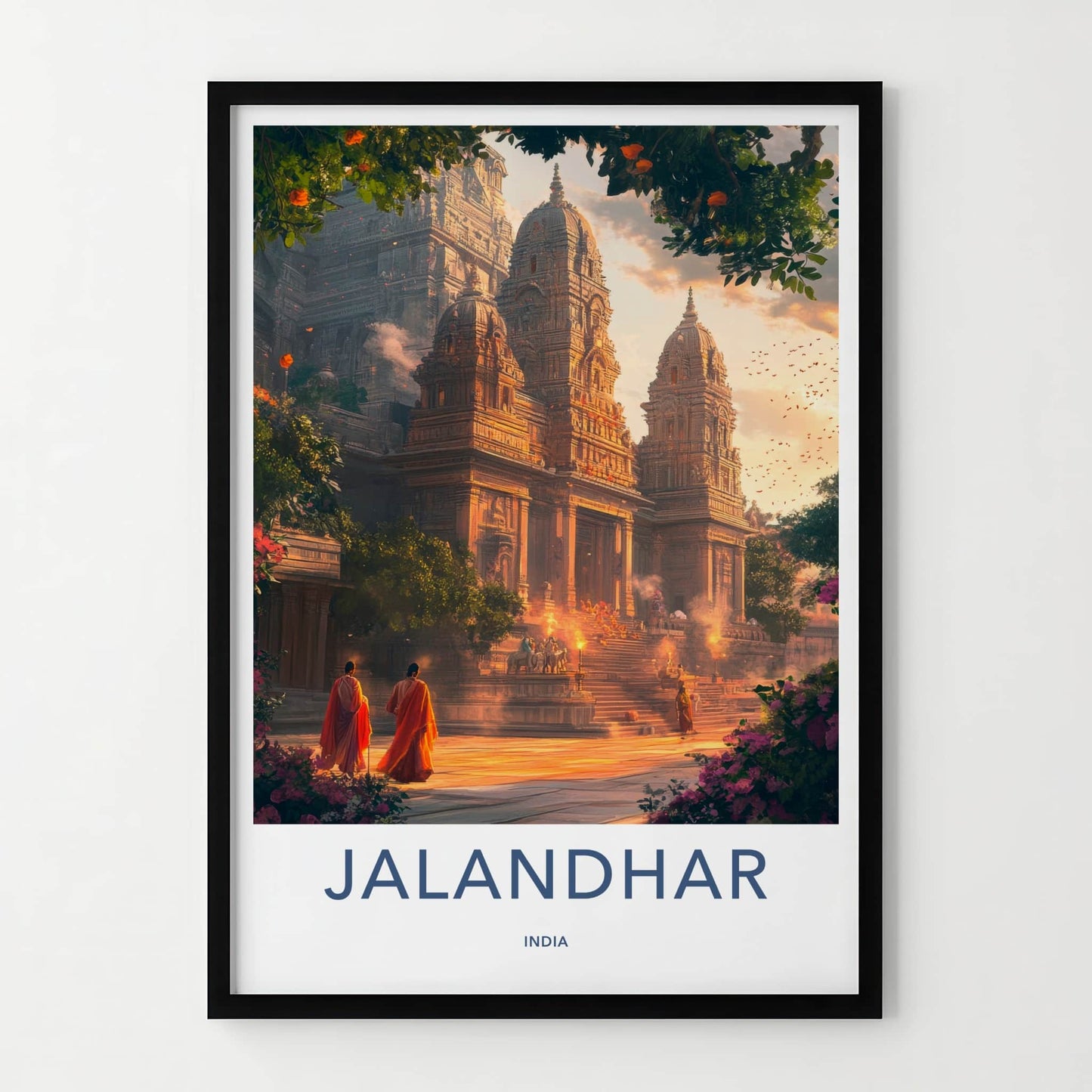 Jalandhar Poster - India Travel Art - Punjab Ancient Temple Wall Decor