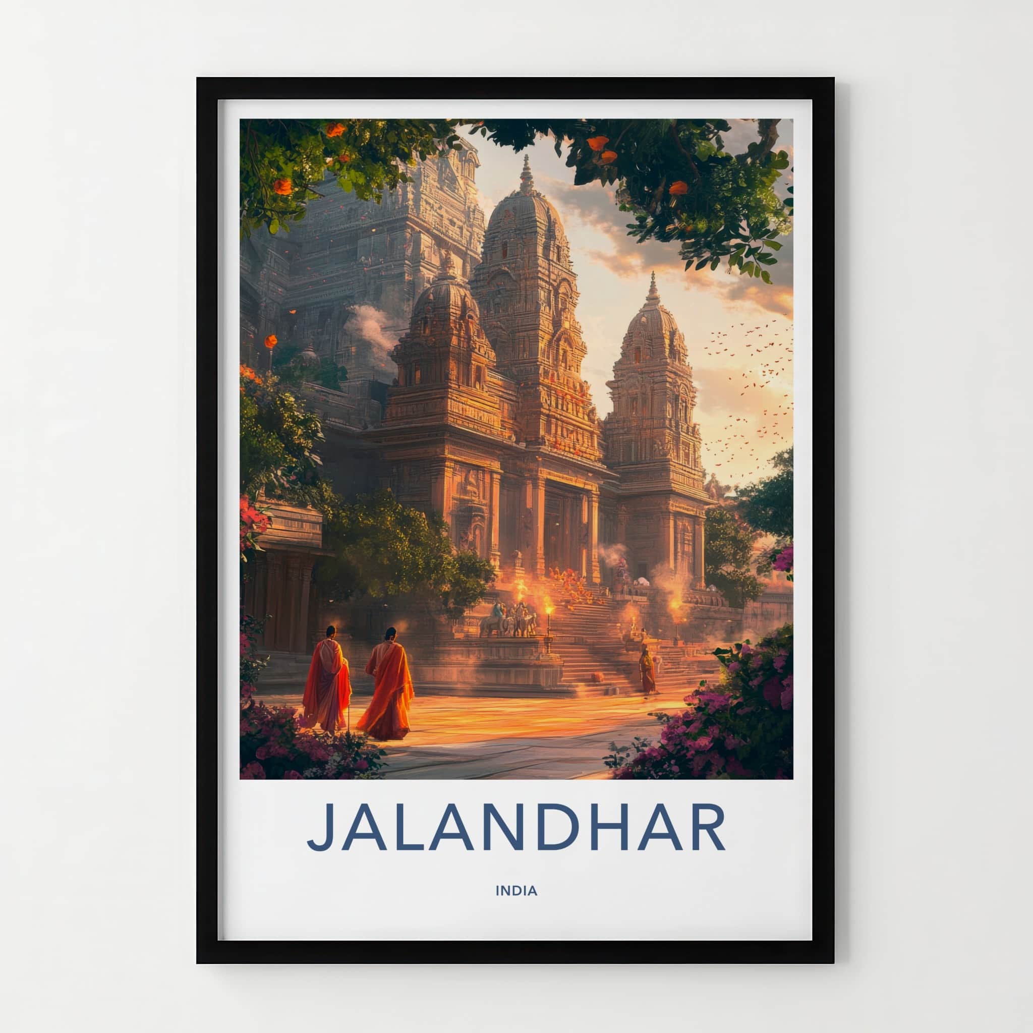 Jalandhar Poster - India Travel Art - Punjab Ancient Temple Wall Decor