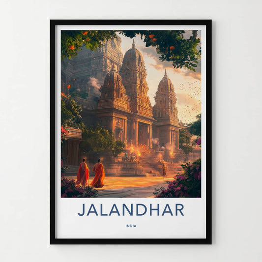 Jalandhar Poster - India Travel Art - Punjab Ancient Temple Wall Decor