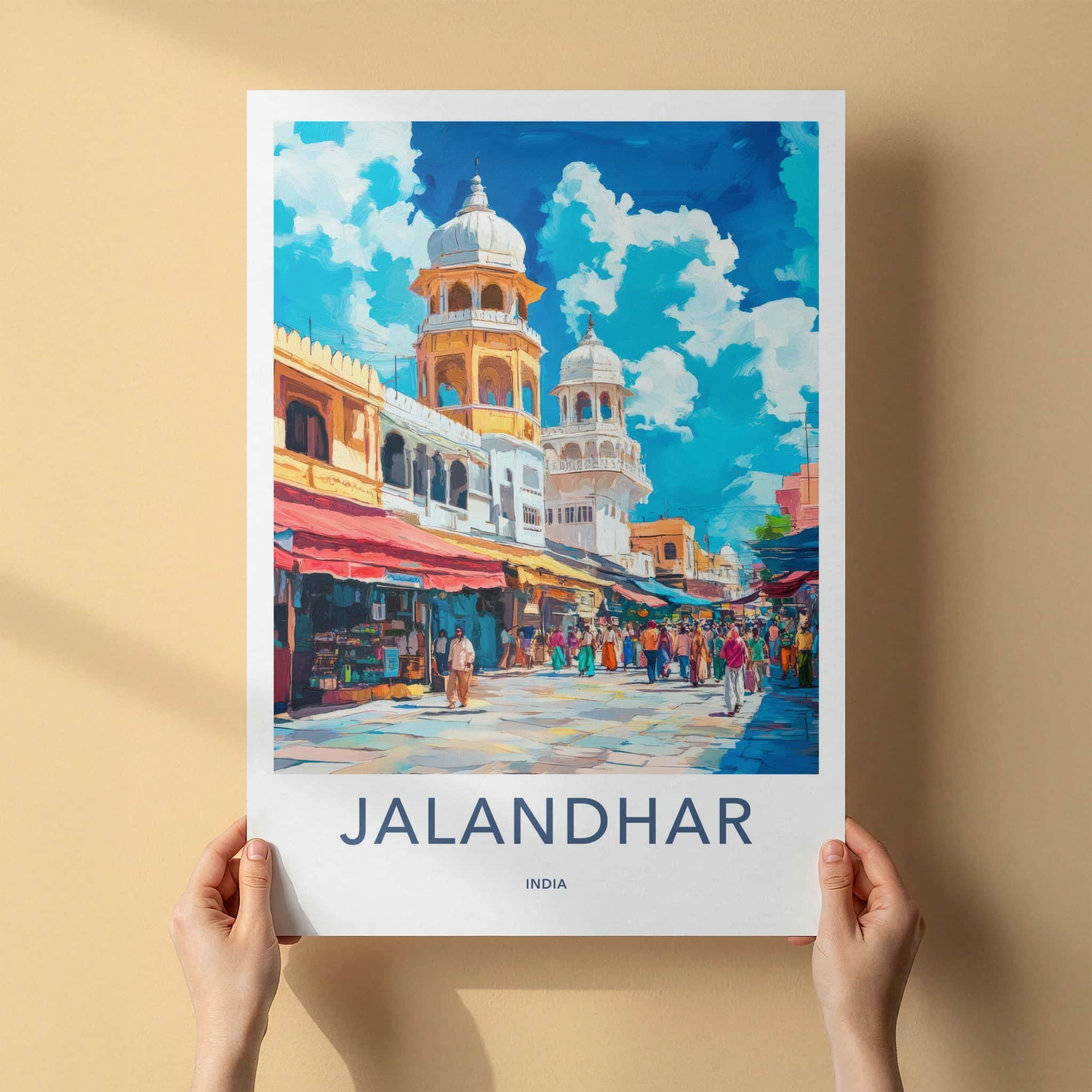 Jalandhar Poster - India Travel Art - Punjab City Market Home Decor