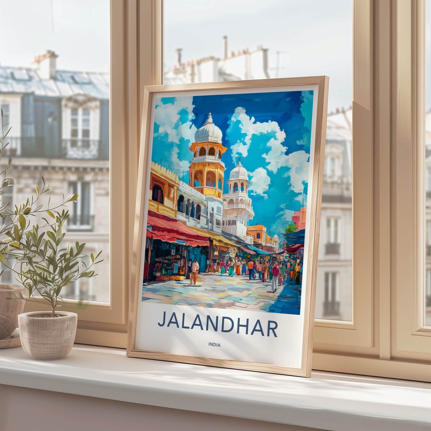 Jalandhar Poster - India Travel Art - Punjab City Market Home Decor