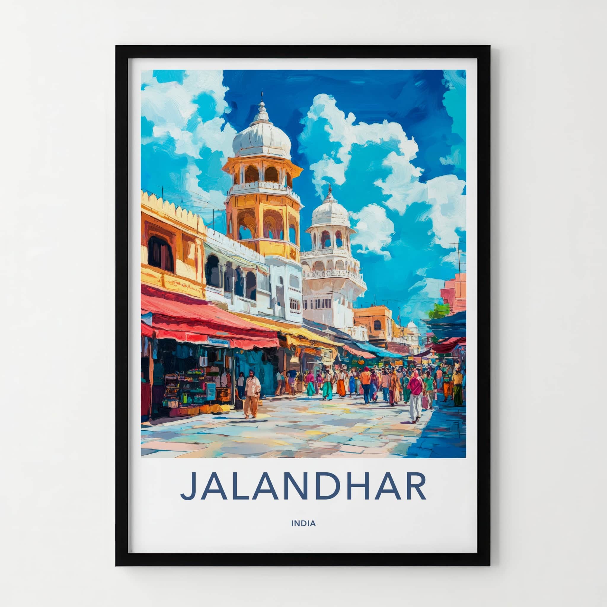 Jalandhar Poster - India Travel Art - Punjab City Market Home Decor