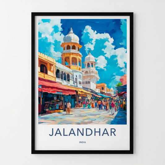 Jalandhar Poster - India Travel Art - Punjab City Market Home Decor