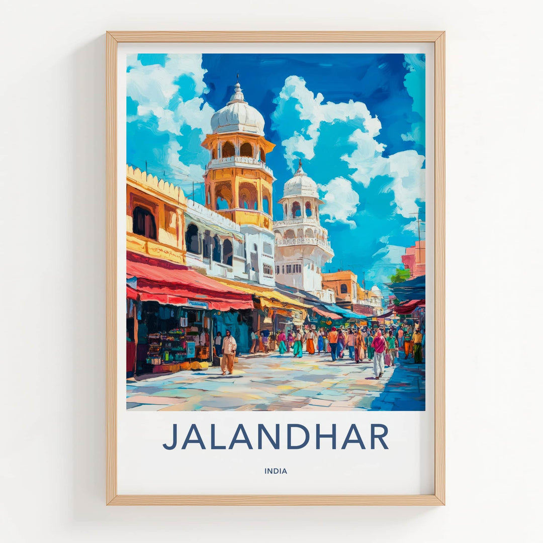 Jalandhar Poster - India Travel Art - Punjab City Market Home Decor
