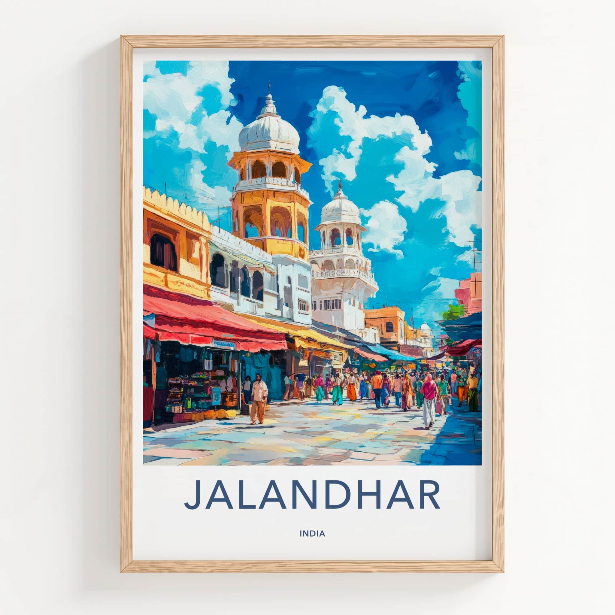 Jalandhar Poster - India Travel Art - Punjab City Market Home Decor