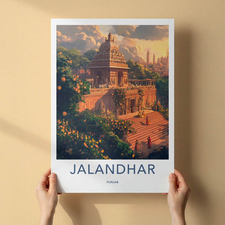 Jalandhar Poster - India Travel Art - Punjab Temple Vista Home Decor