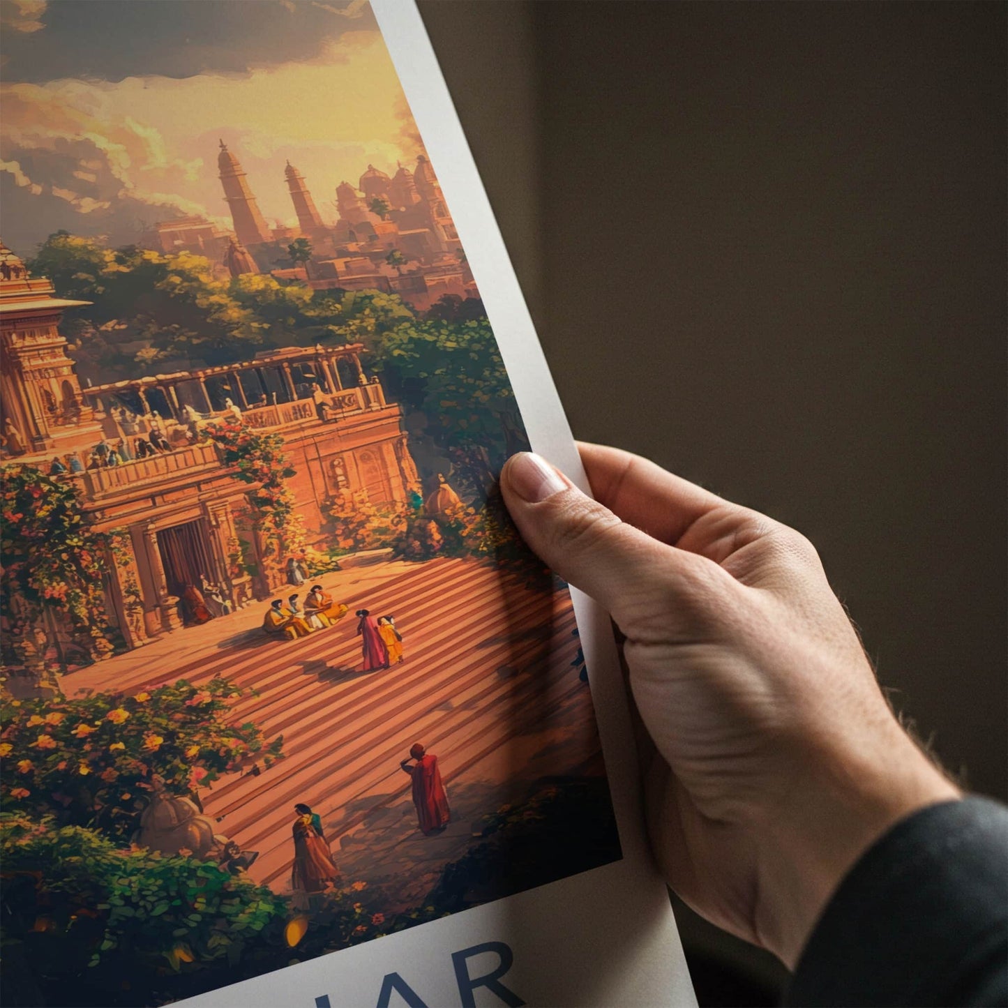 Jalandhar Poster - India Travel Art - Punjab Temple Vista Home Decor