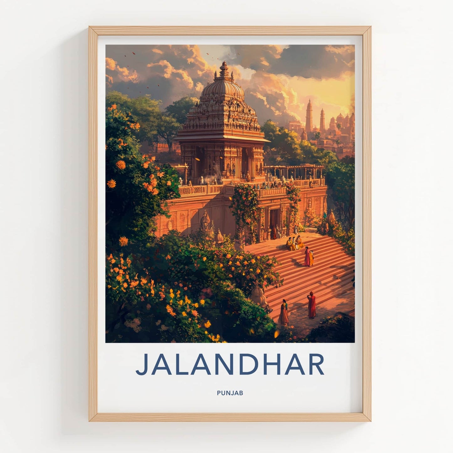 Jalandhar Poster - India Travel Art - Punjab Temple Vista Home Decor