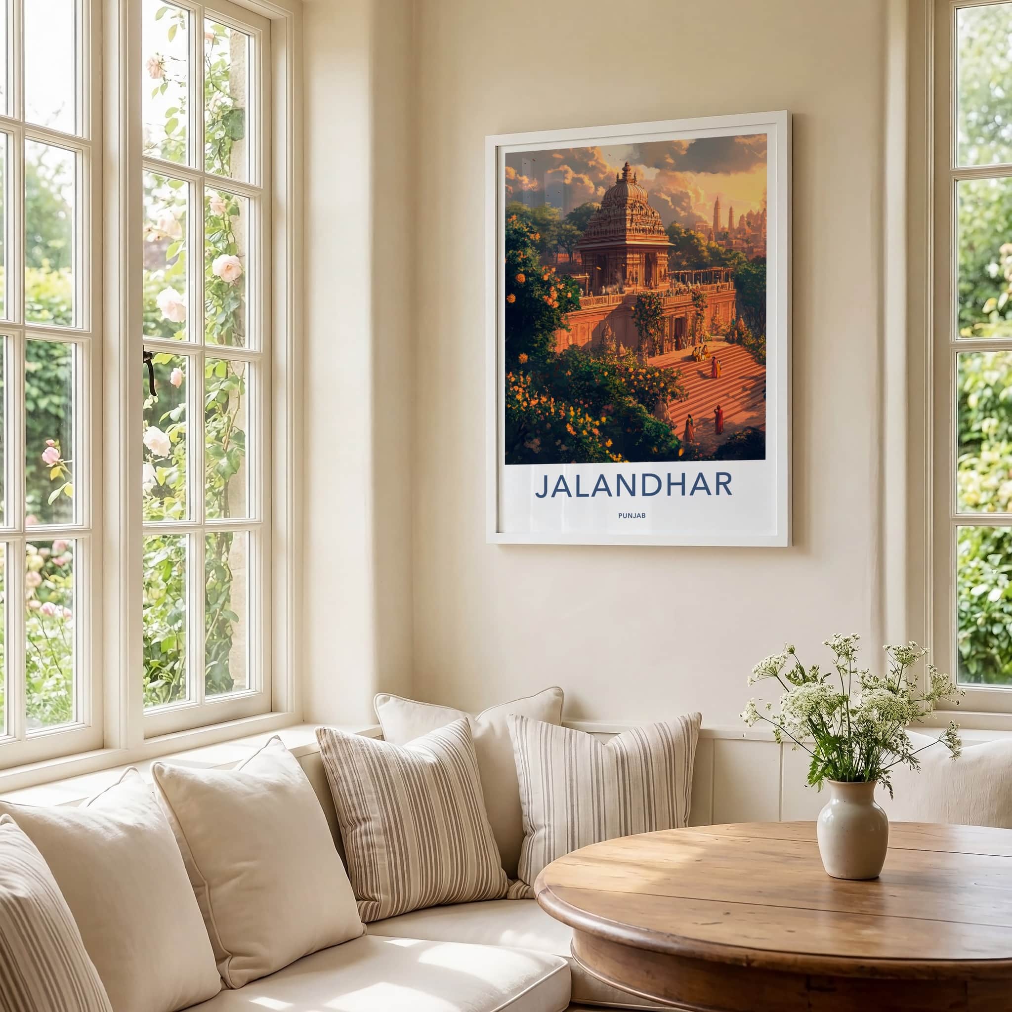 Jalandhar Poster - India Travel Art - Punjab Temple Vista Home Decor