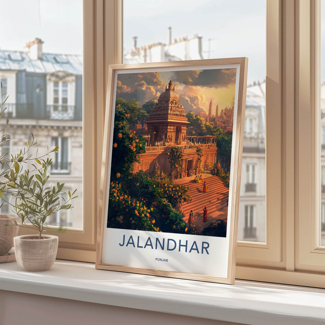 Jalandhar Poster - India Travel Art - Punjab Temple Vista Home Decor