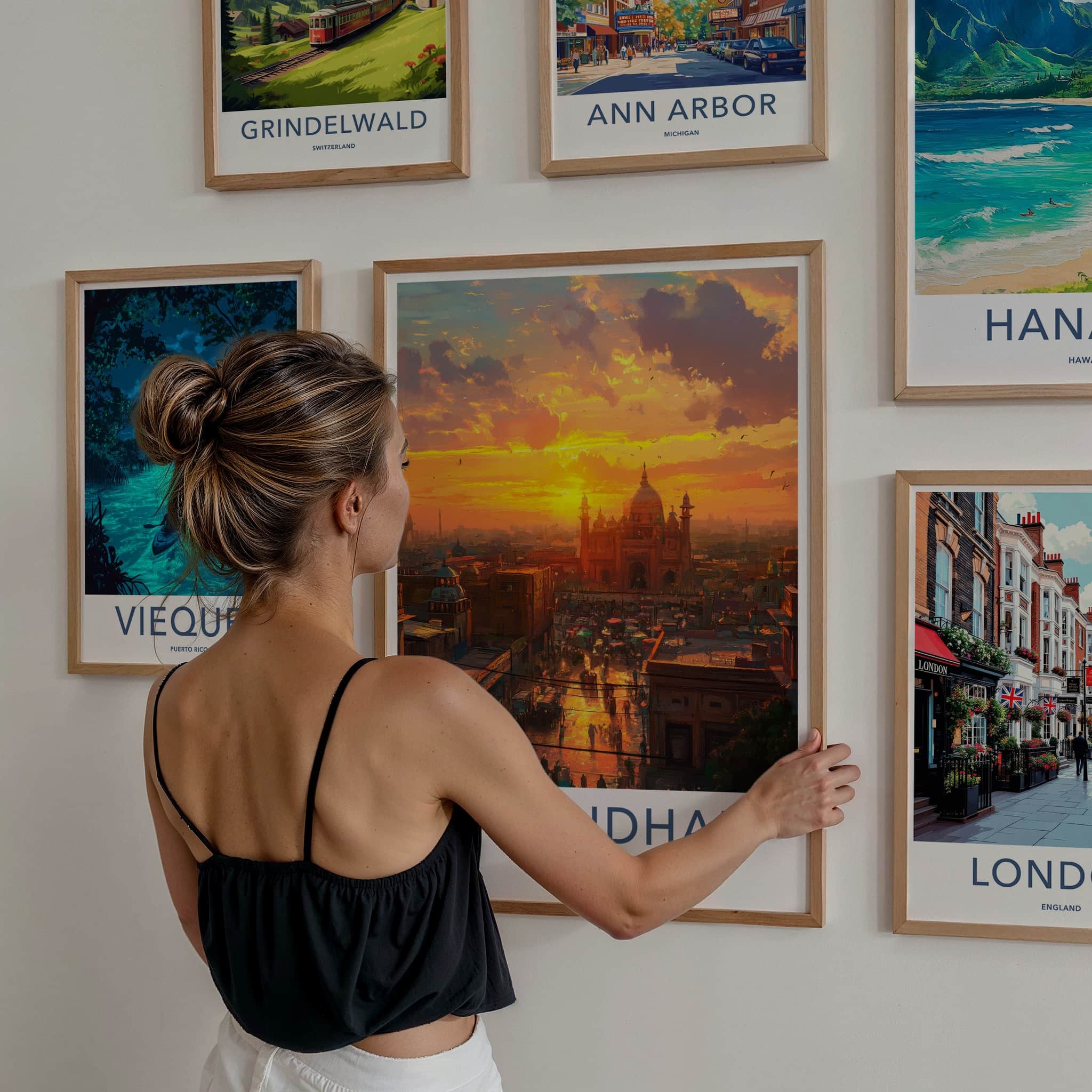 Jalandhar Poster - India Travel Art - Punjab Vibrant Sunset City Home Decor