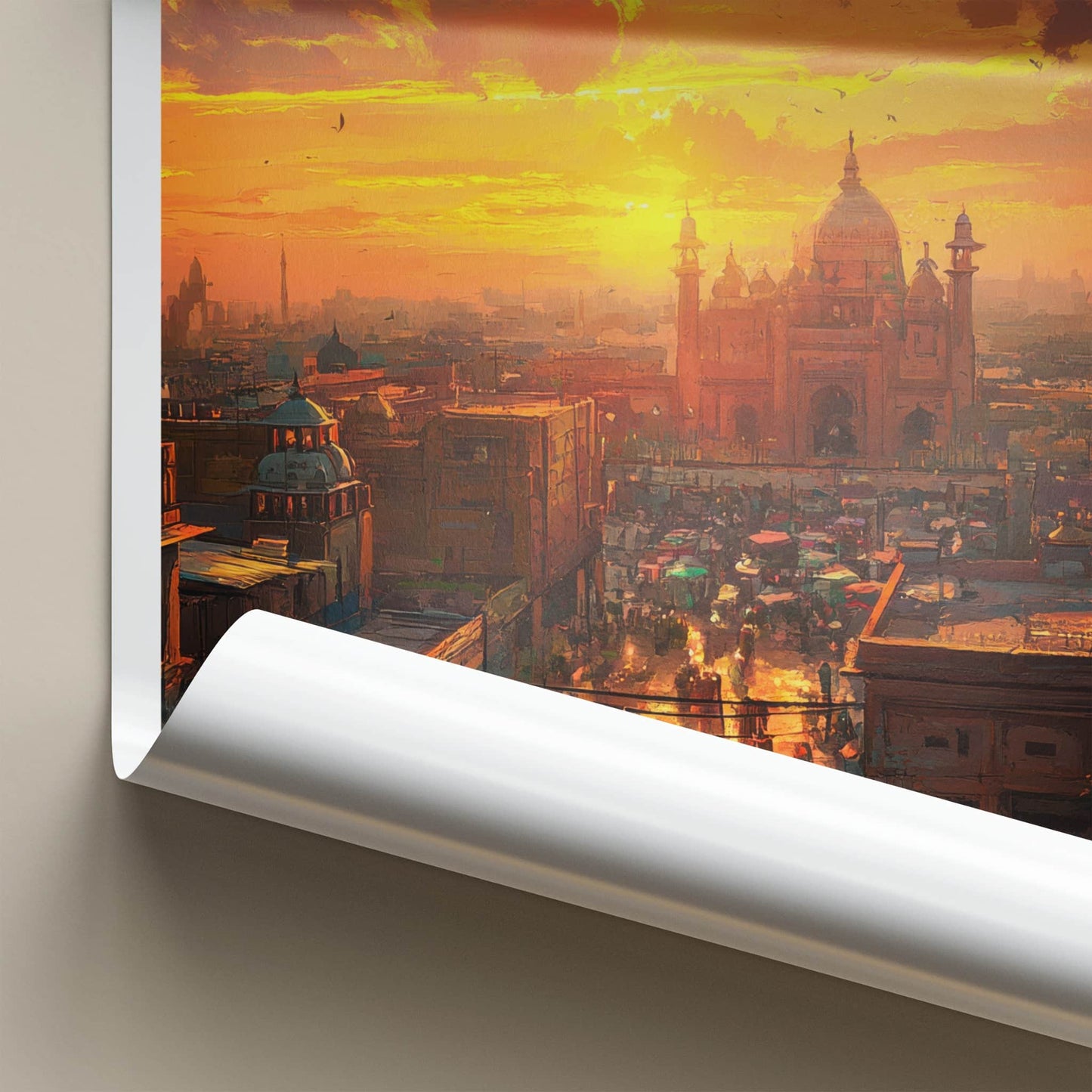 Jalandhar Poster - India Travel Art - Punjab Vibrant Sunset City Home Decor