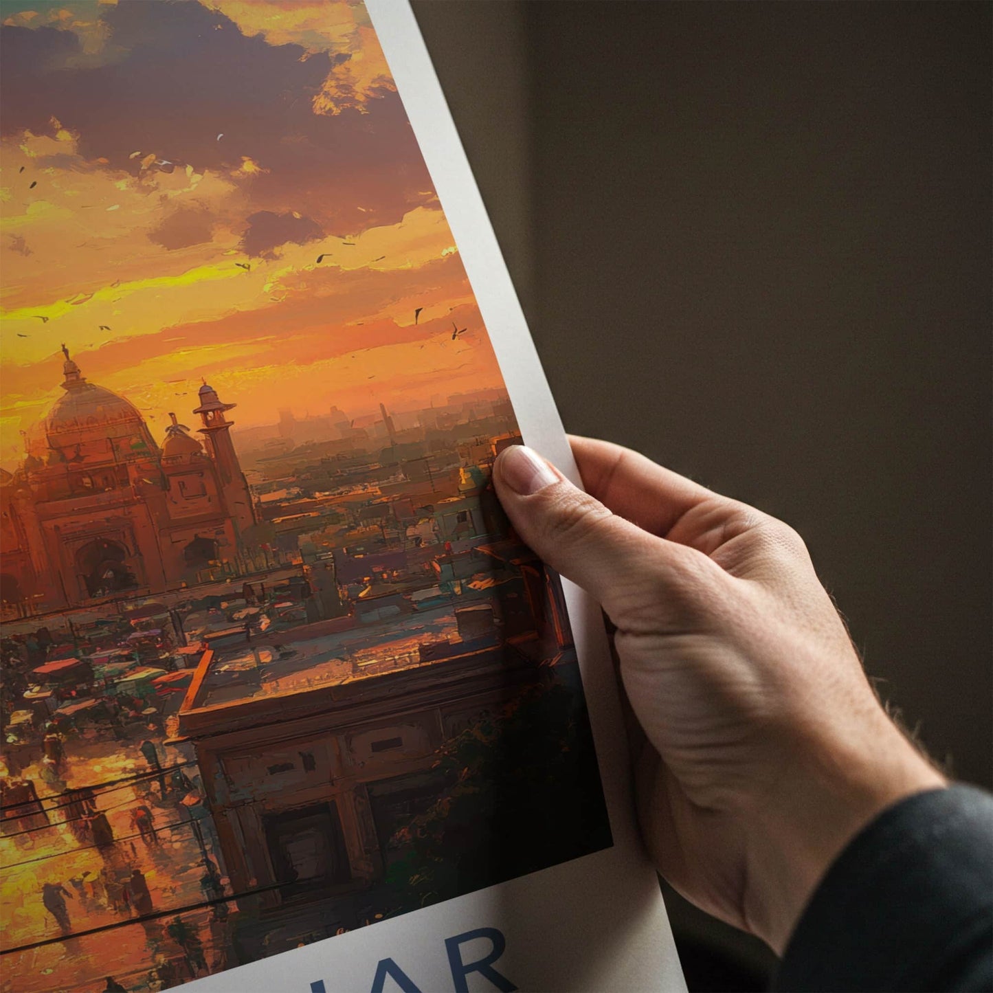 Jalandhar Poster - India Travel Art - Punjab Vibrant Sunset City Home Decor