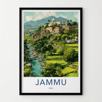 Jammu Poster - India Travel Art - Jammu Kashmir Temple Home Decor
