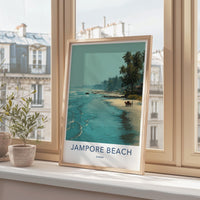 Jampore Beach Poster - India Travel Art - Daman Tropical Beach Scene Home Decor