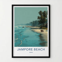 Jampore Beach Poster - India Travel Art - Daman Tropical Beach Scene Home Decor