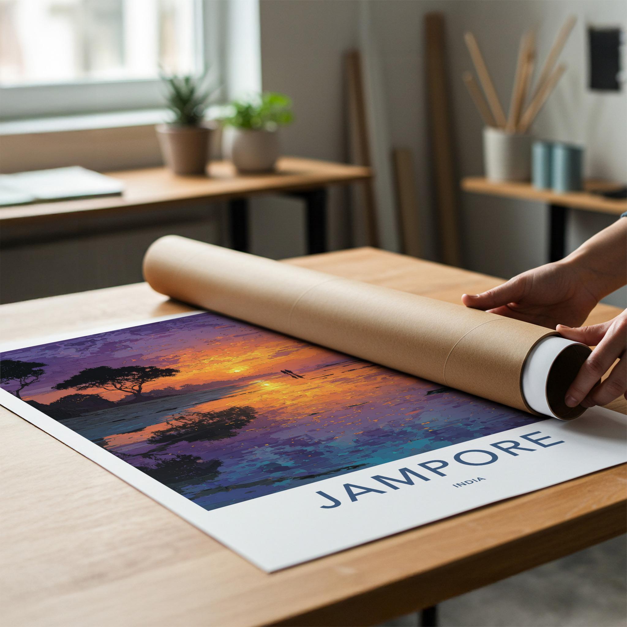 Jampore Poster - India Framed Print - Daman Beach Sunset Home Decor