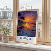 Jampore Poster - India Framed Print - Daman Beach Sunset Home Decor