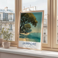 Jampore Poster - India Travel Art - Daman Horse Cart Beach Home Decor