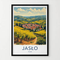 Jaslo Poster - Poland Art Print - Town Valley Vineyards Home Decor