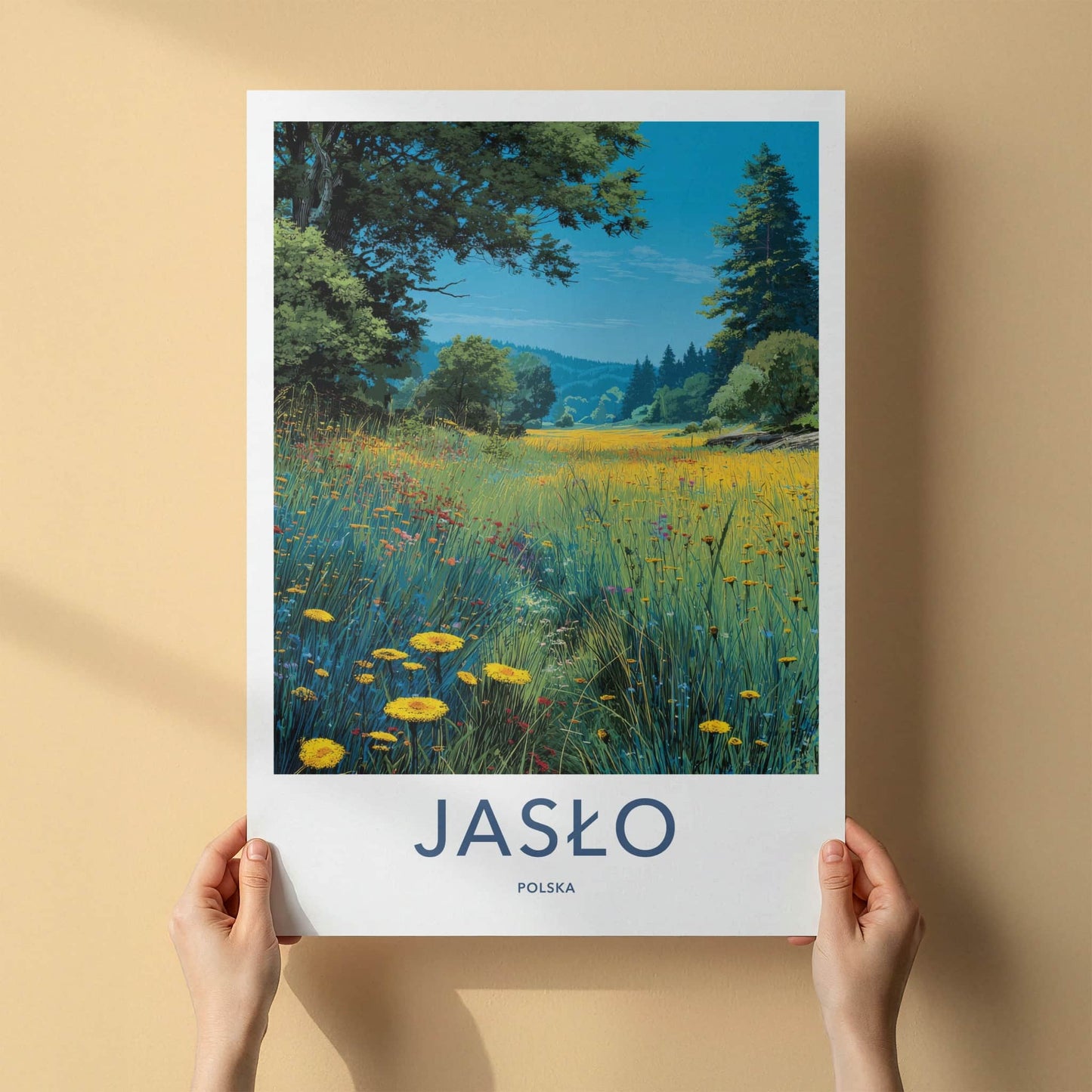 Jaslo Poster - Poland Framed Art - Meadow Field Forest Gallery Art