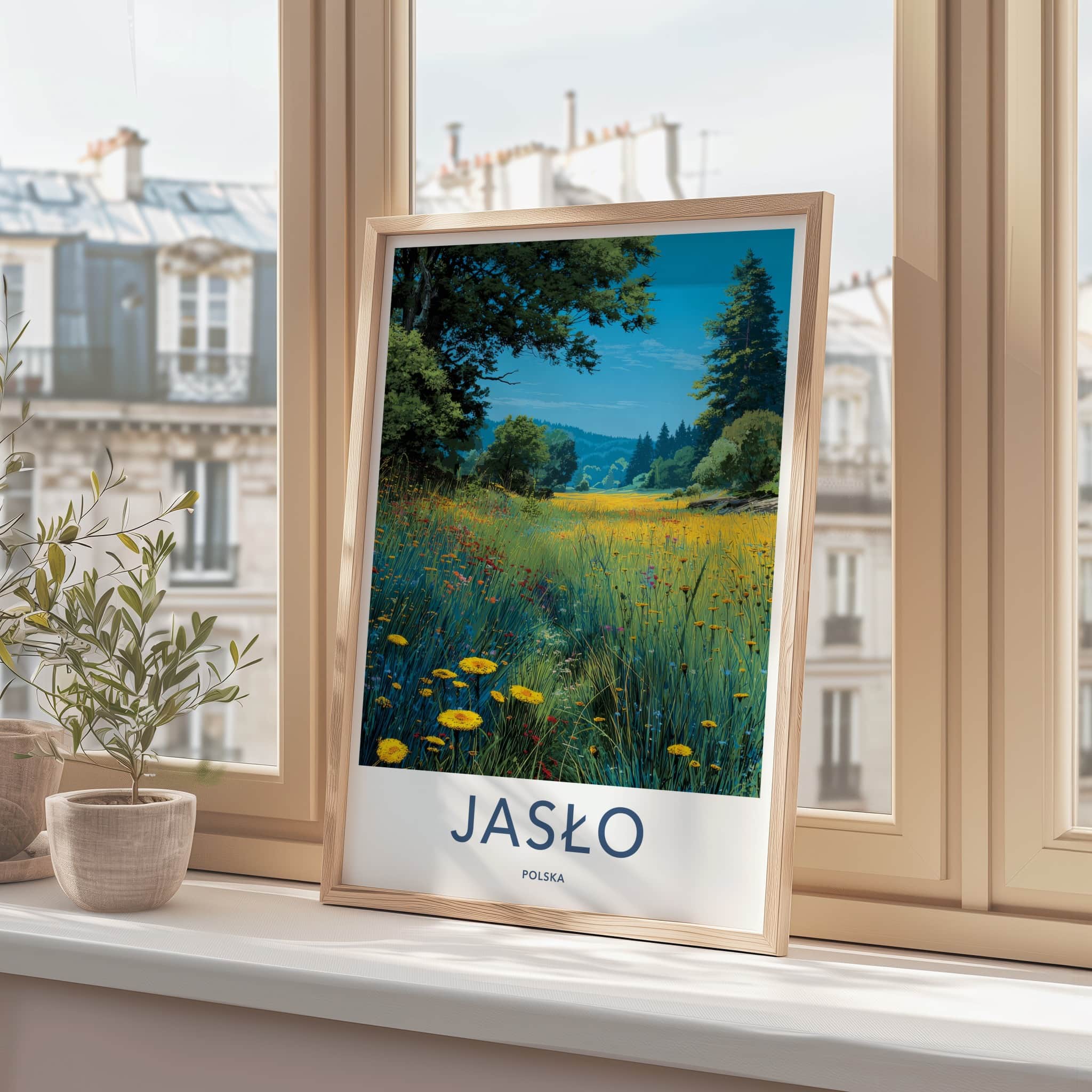 Jaslo Poster - Poland Framed Art - Meadow Field Forest Gallery Art