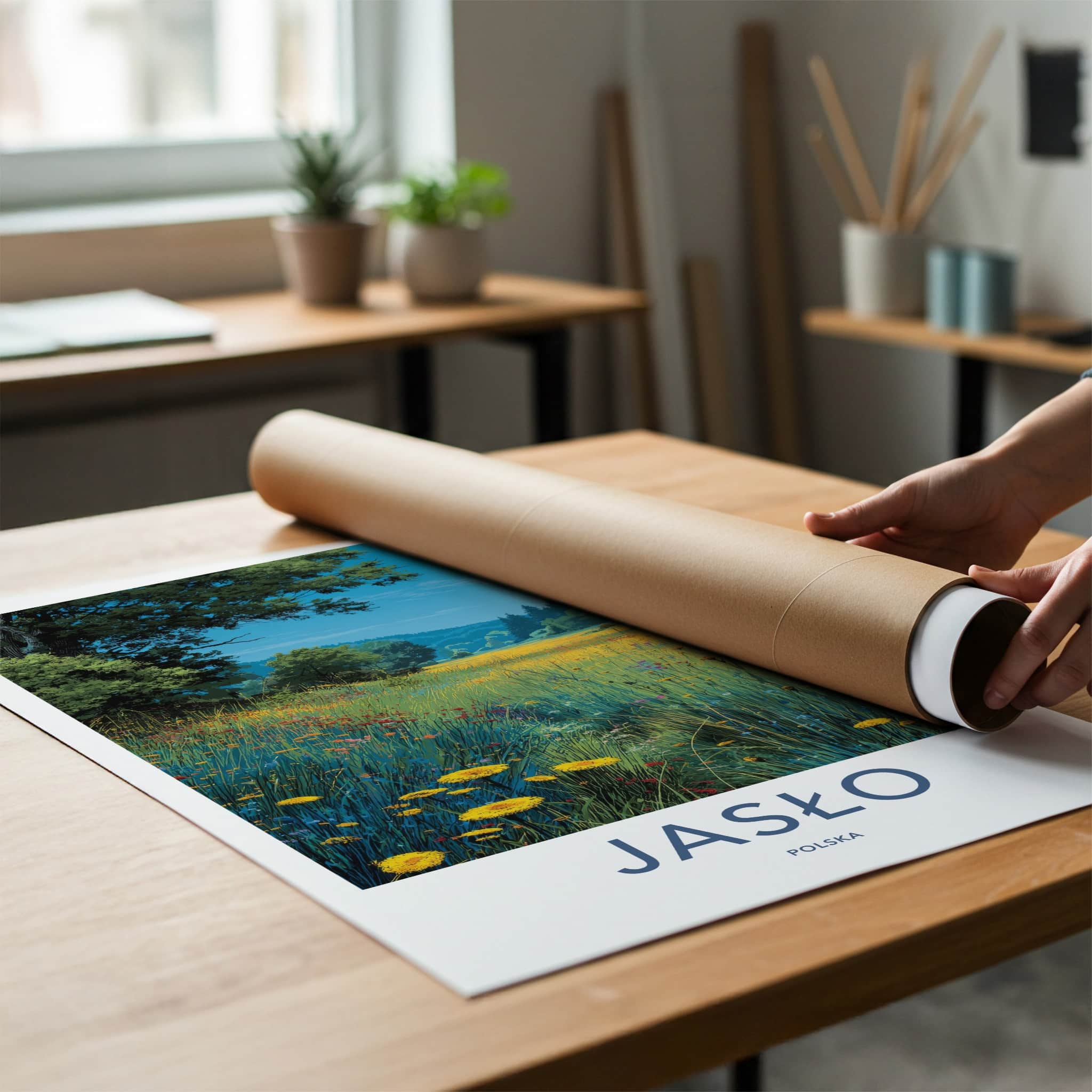 Jaslo Poster - Poland Framed Art - Meadow Field Forest Gallery Art