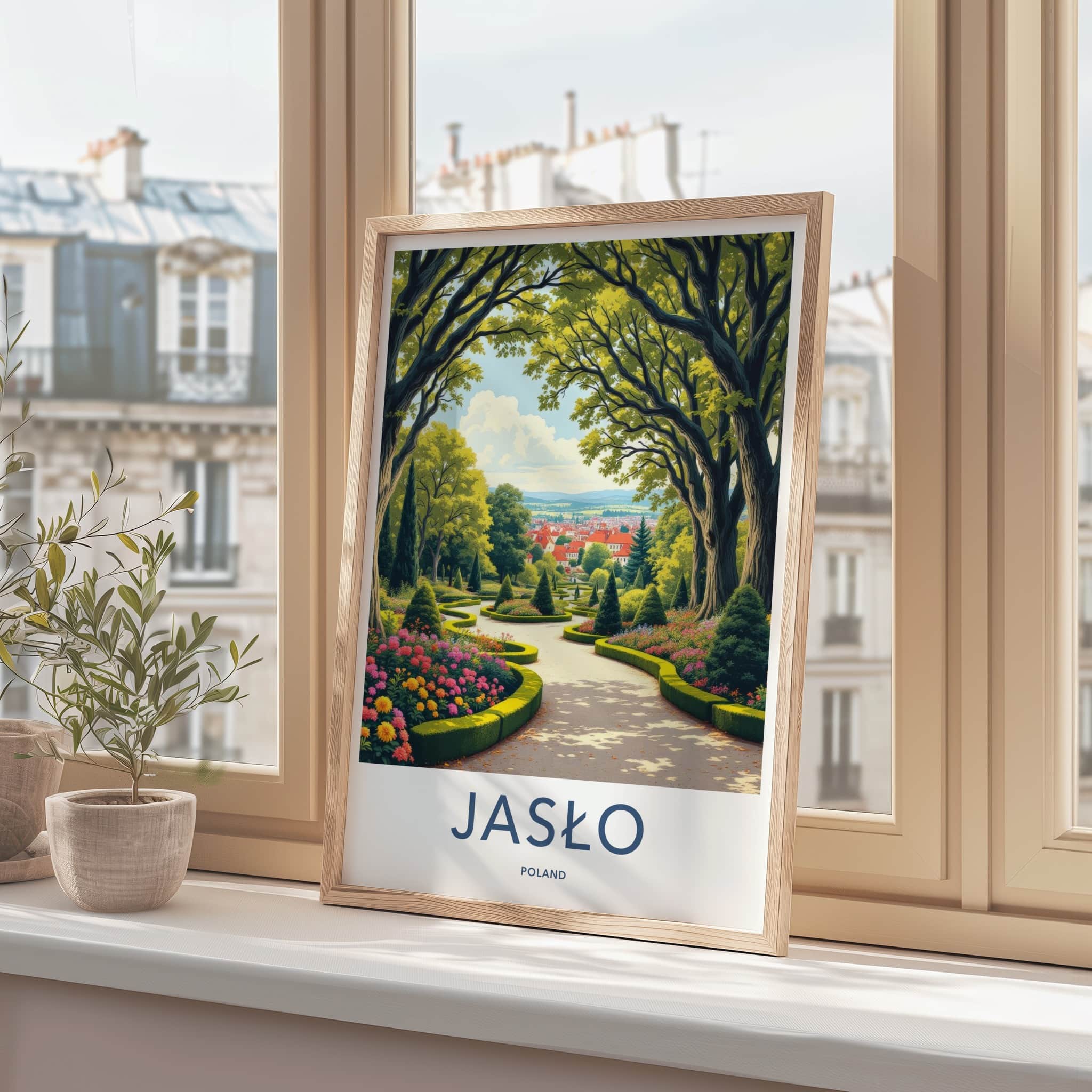 Jaslo Poster - Poland Framed Print - Historic European Town View Framed Decor