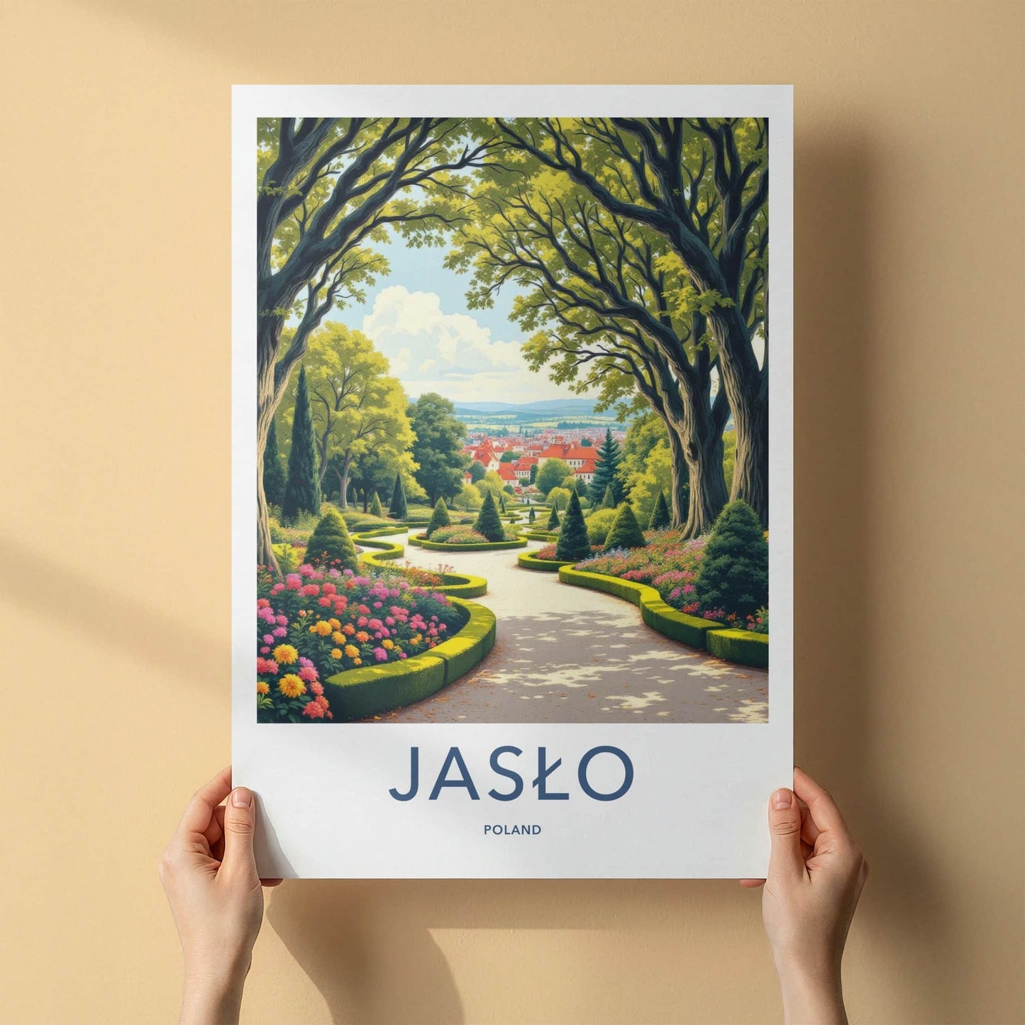Jaslo Poster - Poland Framed Print - Historic European Town View Framed Decor