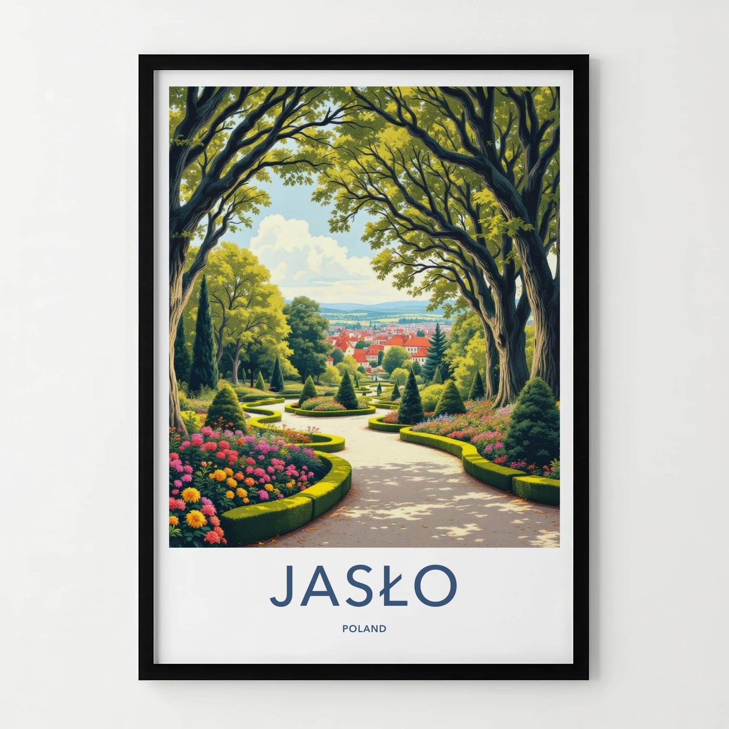 Jaslo Poster - Poland Framed Print - Historic European Town View Framed Decor