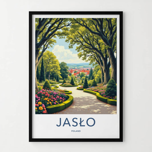 Jaslo Poster - Poland Framed Print - Historic European Town View Framed Decor