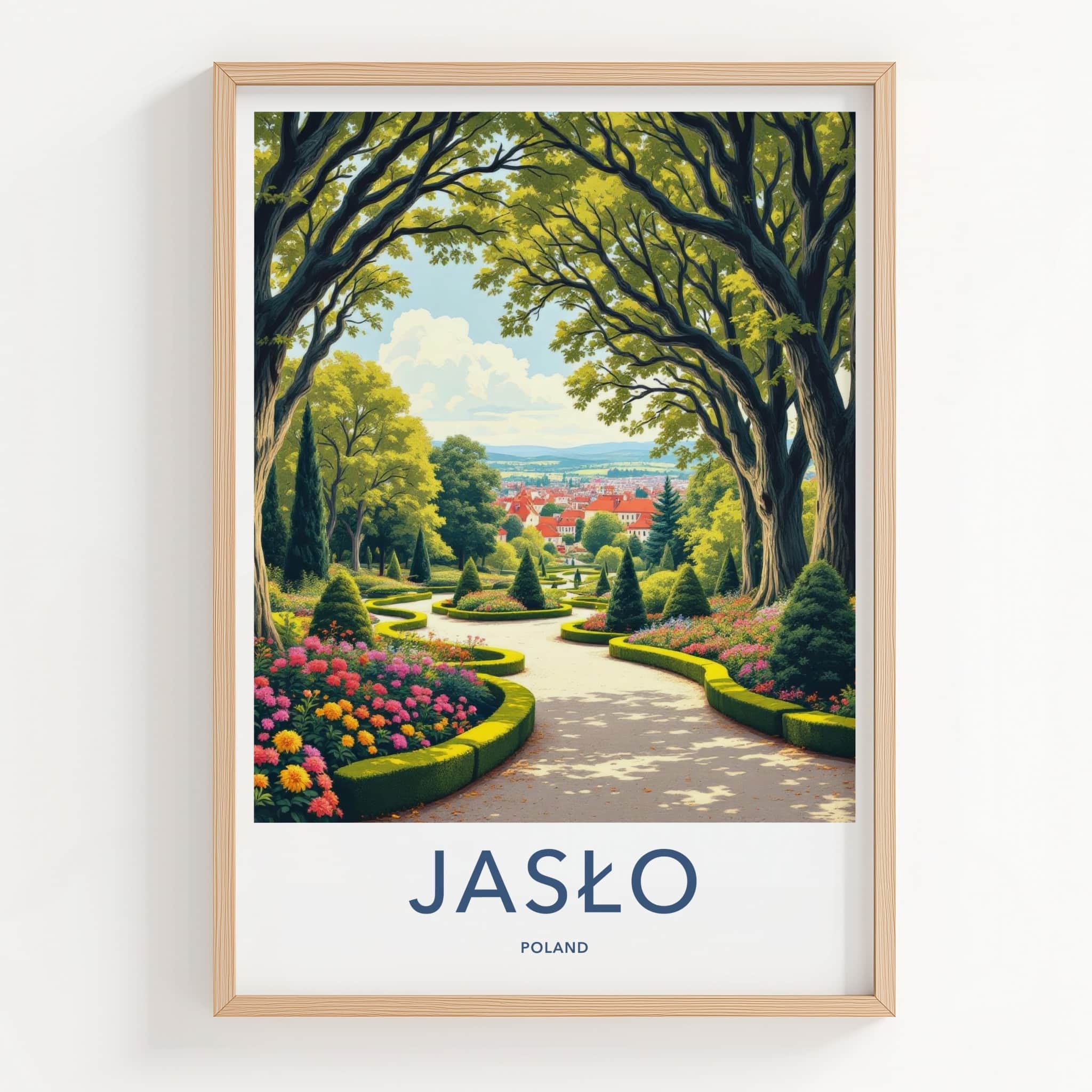 Jaslo Poster - Poland Framed Print - Historic European Town View Framed Decor