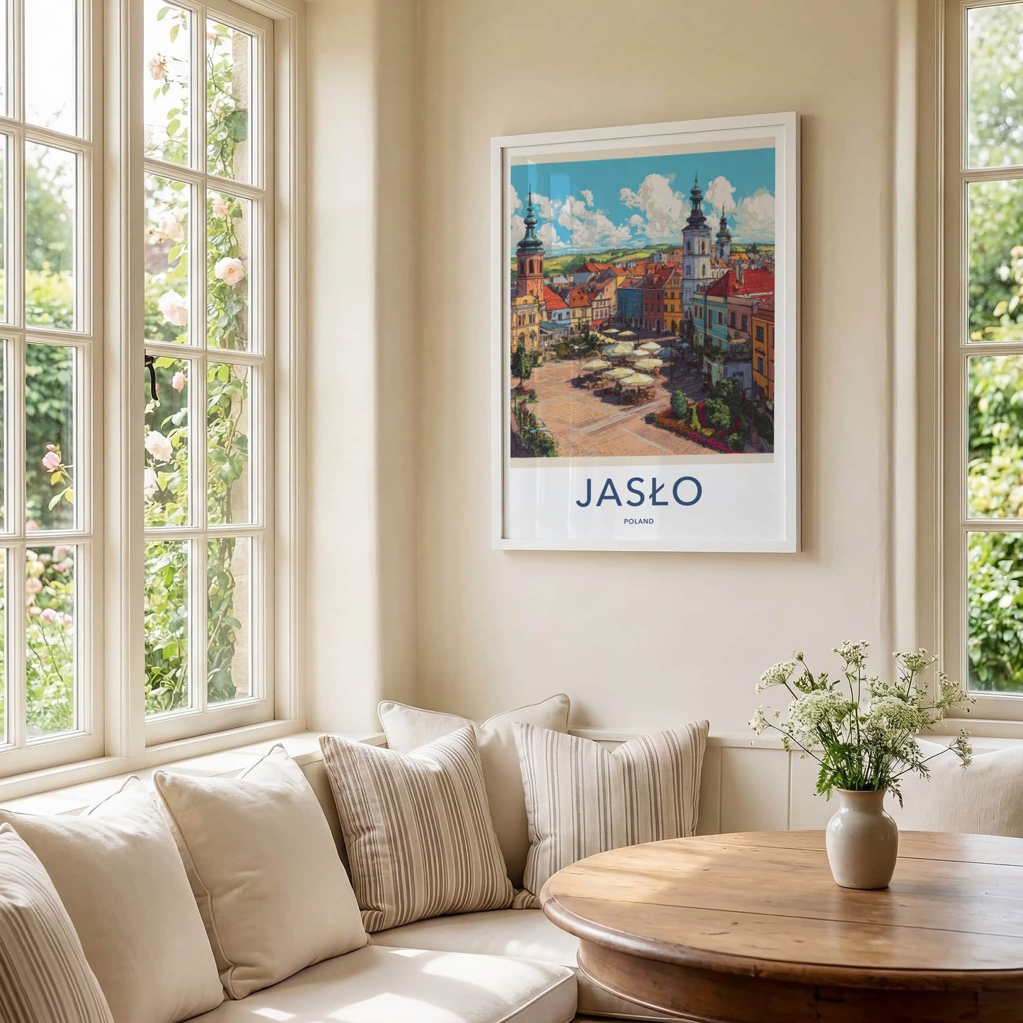 Jaslo Poster - Poland Framed Print - Historic Town Square Lounge Decor