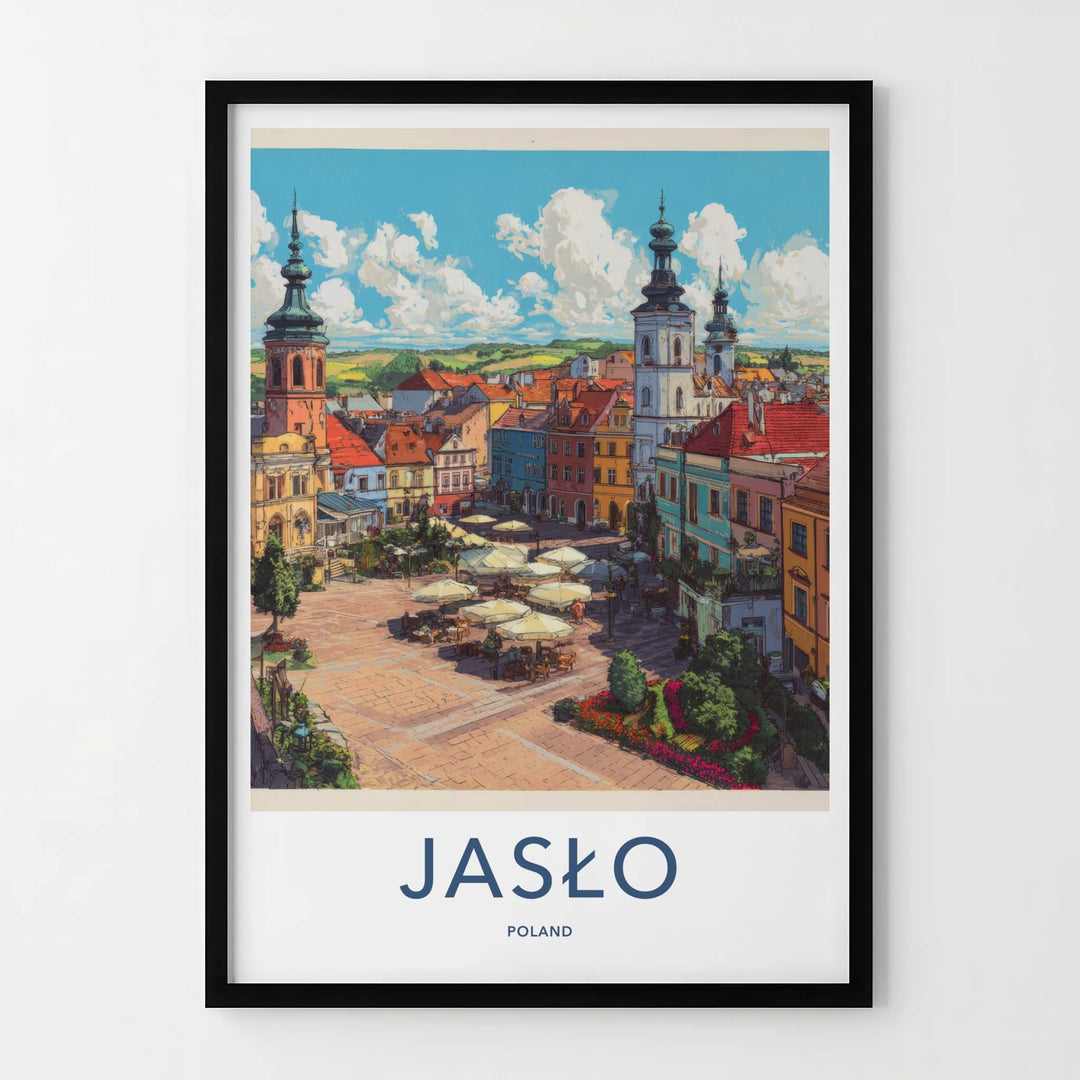 Jaslo Poster - Poland Framed Print - Historic Town Square Lounge Decor