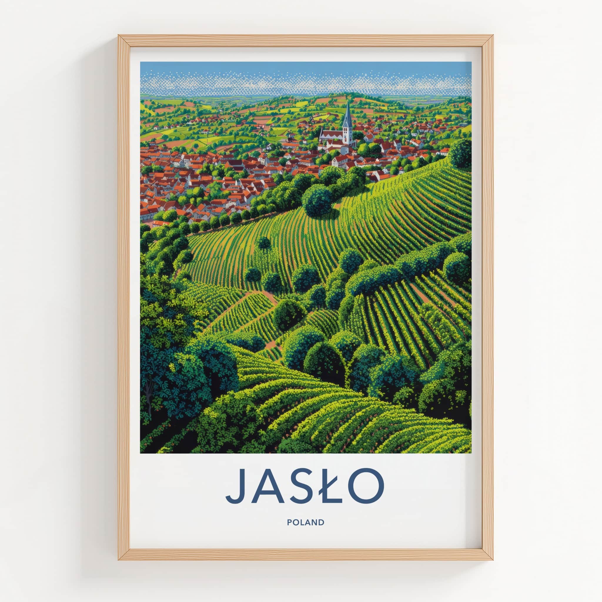Jaslo Poster - Poland Framed Print - Picturesque Winery Village Framed Decor
