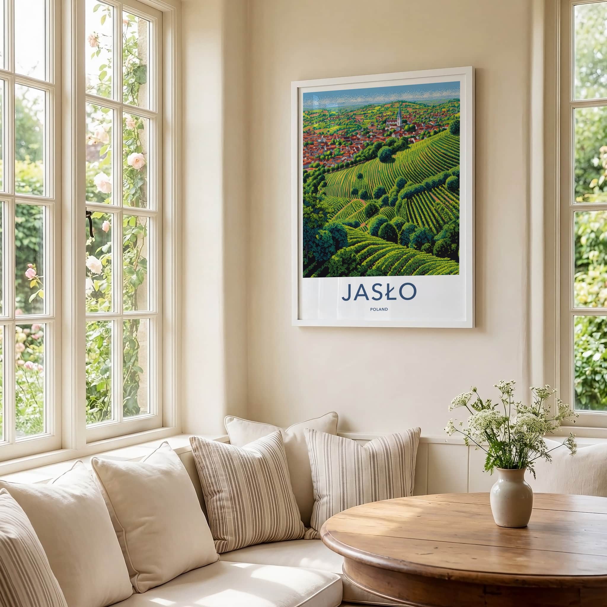 Jaslo Poster - Poland Framed Print - Picturesque Winery Village Framed Decor