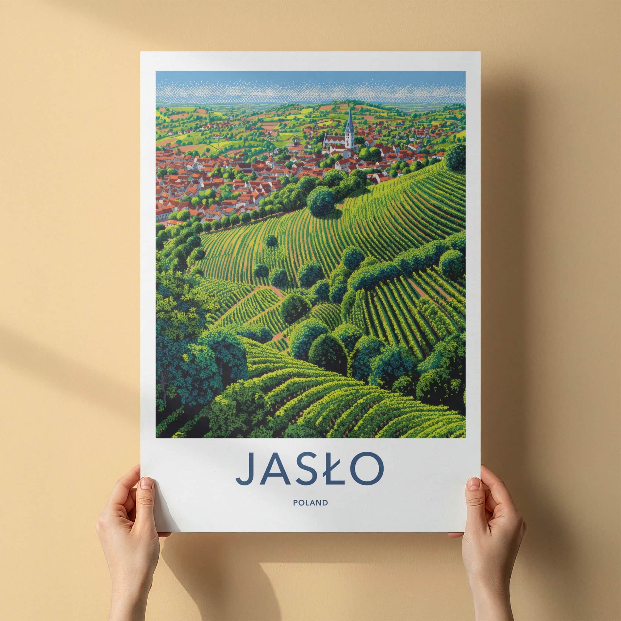 Jaslo Poster - Poland Framed Print - Picturesque Winery Village Framed Decor