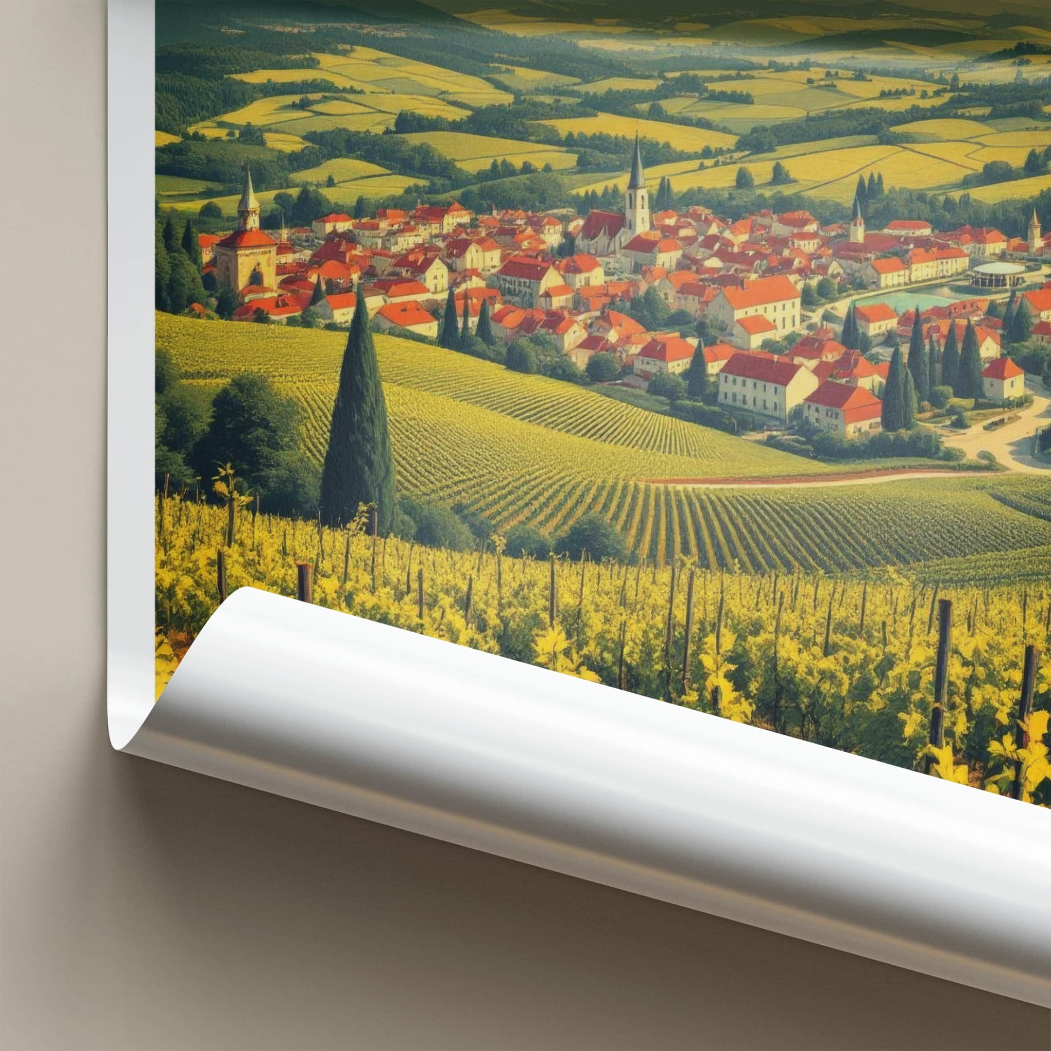 Jaslo Poster - Poland Framed Print - Vineyard town vista Framed Decor