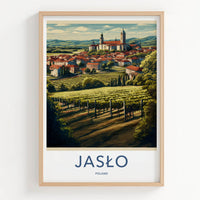Jaslo Poster - Poland Travel Art - Hilltop Town Vineyards Home Decor