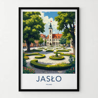 Jaslo Poster - Poland Travel Art - Historic Town Square Home Decor