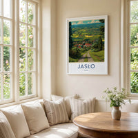Jaslo Poster - Poland Travel Art - Lush Village Landscape Home Decor